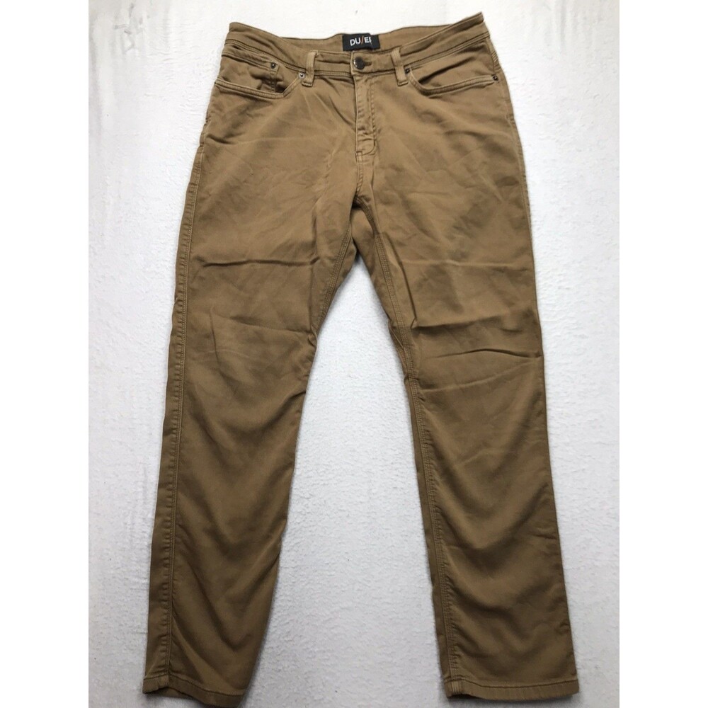 DUER N2X Jean Men 34x30 Camel Tan Relaxed Taper Anti Odor Stretch Denim